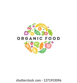 Vector logo design template. Organic food sign.