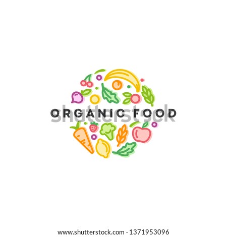 Vector logo design template. Organic food sign.