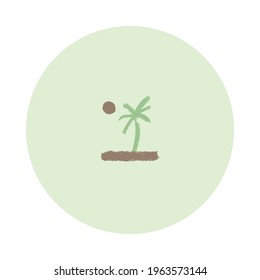 Vector logo design template. Palm tree symbol, palm leaf sign. Graphics for tropical spa, beauty studio emblem, natural makeup, organic cosmetics badge. Leaf icon for travel service and cruise.