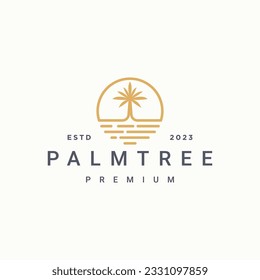 Vector logo design template with palm tree