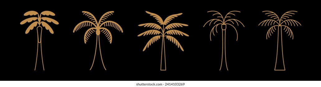 Design-Vorlage für das Vektorlogo mit Palmen - abstrakter Sommer- und Urlaubsausweis und Emblem für Ferienwohnungen, Reisedienstleistungen, tropische Spa- und Schönheitssalons

