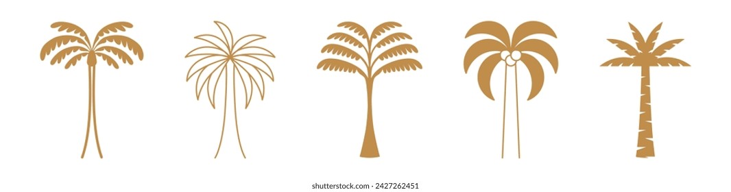 Vector logo design template with palm trees - abstract summer and vacation badge and emblem for holiday rentals, travel services, tropical spa and beauty studios

