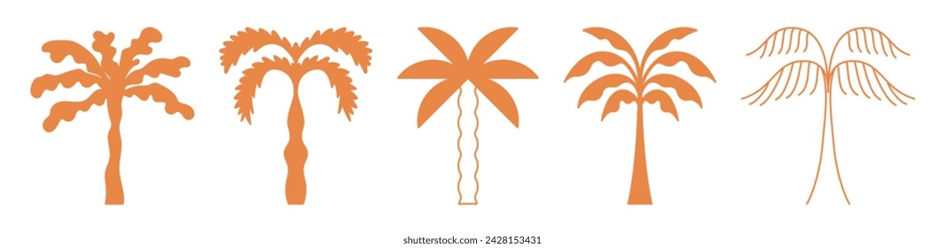 Vector logo design template with palm trees - abstract summer and vacation badge and emblem for holiday rentals, travel services, tropical spa and beauty studios

