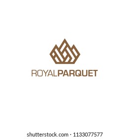 Vector logo design template for Parquet, Laminate, flooring. Crown sign