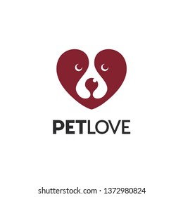 Vector logo design template. Pet Love icon.