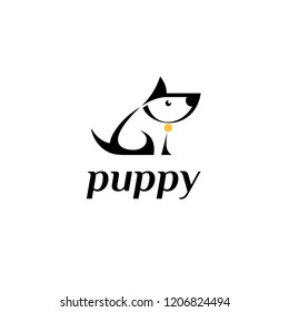 Vector logo design template. Puppy sign icon