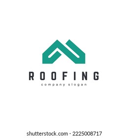 Vector logo design template. Roofing and house symbol. 