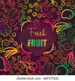 Vector logo design template for shops and cafes Healthy Eating .  icons of fresh fruit
