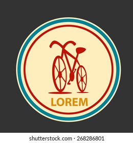 Vector logo design template. Silhouette of bicycle on retro and vintage style. Club emblem or badge.