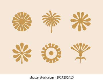 Vector logo design template in simple minimal style with hand-drawn leaves - abstract emblems for organic, handmade and craft products 