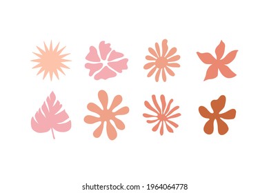 Vector logo design template in simple minimal style with hand-drawn leaves - abstract emblems for organic, handmade and craft products 