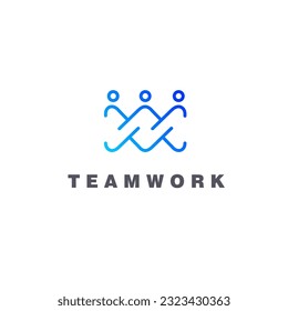 Vector logo design template for social media, teamwork.