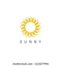 Vector logo design template. Sun dots icon sign. 