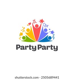 Vector logo design template. Teamwork abstract icon. Party sign.