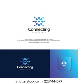 Vector logo design template. Tech sign