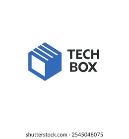 Vector logo design template. Tech box sign.