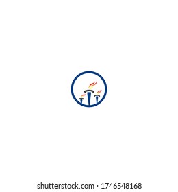 Vector logo design template of a torch