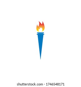 Vector logo design template of a torch