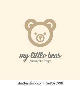 Vector logo design template for toys store. My little bear 