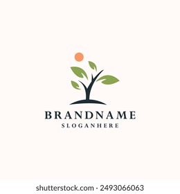 Vector logo design template. tree Garden icon.