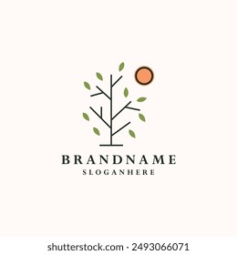 Vector logo design template. tree Garden icon.