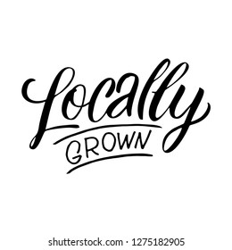 Vector logo design template in trendy linear style with hand-lettering - eat healthy - vegetarian and organic food badge or emblem for food packaging - label.