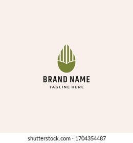 Vector logo design template in trendy linear style - interior design concept - buildings and home decoration items