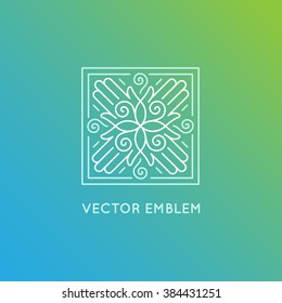 Vector Logo Design Template In Trendy Linear Style - Concept And Emblem For Spa And Holistic Centers, Massage Therapy, Yoga Studios