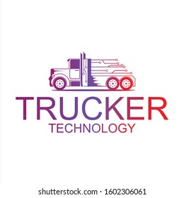 vector logo design template. truck 
technology or transport icon full collor
