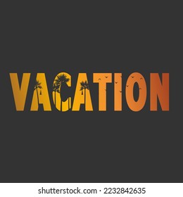 Vector logo design template with vacation palm tree - abstract summer and vacation badge and emblem for holiday rentals, travel services, tropical spa and beauty studios.