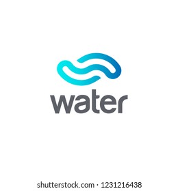 Vector logo design template. Water Wave. Clean water. 
