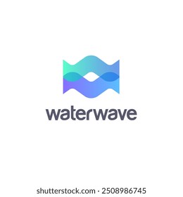 Vector logo design template. Water waves sign.