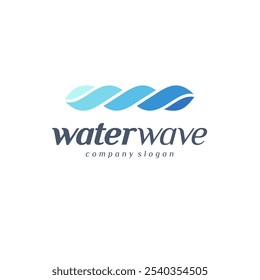 Plantilla de diseño de logotipo de Vector. Señal de ondas de agua.