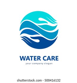 Vector logo design template water care. 