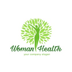 Vector Logo Design Template. Wellness And Woman Health