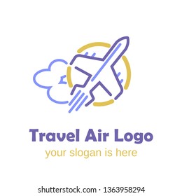 Vector logo design templates for airlines, airplane tickets, travel agencies - planes and emblems .