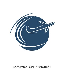 Vector logo design templates for airlines, airplane tickets, travel agencies - planes and emblems