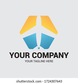 Vector logo design templates for airlines, airplane tickets, travel agencies - planes and emblems