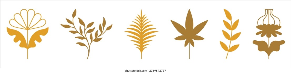 Vector logo design templates, elements, organic, eco and bio stickers and badges, ecology and recycle concepts, nature and environment, tree and leaves