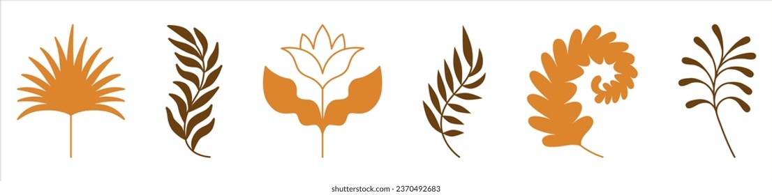 Vector logo design templates, elements, organic, eco and bio stickers and badges, ecology and recycle concepts, nature and environment, tree and leaves