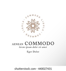 Vector logo design templates and emblems in trendy linear style in golden colors on white background - floral and natural cosmetics concepts and alternative medicine symbols