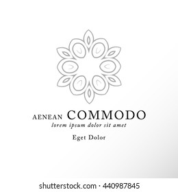 Vector logo design templates and emblems in trendy linear style in silver colors on white background - floral and natural cosmetics concepts and alternative medicine symbols
