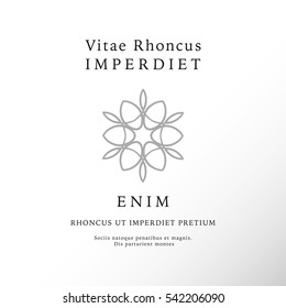 Vector logo design templates and emblems in trendy linear style in silver colors on white background - floral and natural cosmetics concepts and alternative medicine symbols