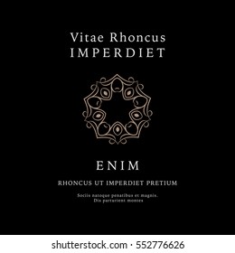 Vector logo design templates and emblems in trendy linear style in silver colors on white background - floral and natural cosmetics concepts and alternative medicine symbols