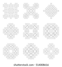 Vector logo design templates and patterns. Abstract decorative icons. Set of creative symbols isolated  on white.