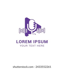 Vektor-Logo Design Templete Podcast Konzept. 