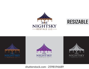 Vector logo design for a TENT rental company