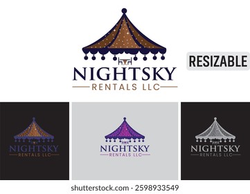 Vector logo design for a TENT rental company