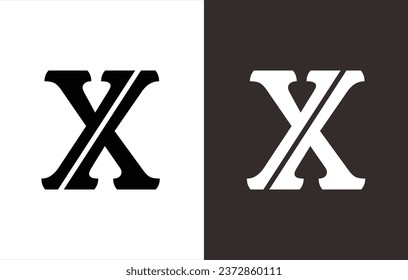 vector logo design that forms the letters "x" and "y". black and white background.