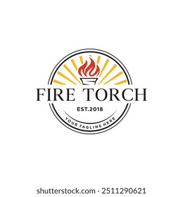 vector logo design torch. logo inspiration